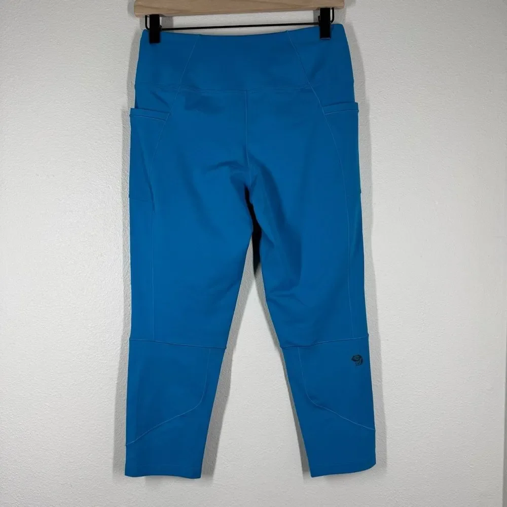 NWT Mountain Hardwear Mountain Stretch Capri Leggings Blue Small UPF 50